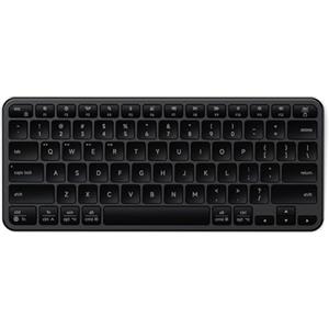 Satechi Slim EX1 Tastiera Wireless Compatta, 4-in-1 Multi-Dispositivo (Bluetooth + 2.4GHz), per Mac, Windows, Android, Rimappatura OS Istantanea, USB-C Ricaricabile, Layout QWERTY Stati Uniti - Nero