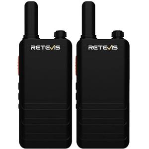 Retevis RT622P Walkie-Talkie, PMR446 1620 mAh Portatile Ricetrasmittenti Ricaricabile, USB-C, VOX Vivavoce, Negozio Mini Ultra Sottile Walkie Talkie Professionali per Famiglia (2 Pezzi, Nero)