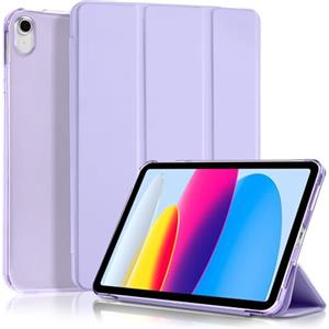 4UBonLife Custodia Per iPad 11ª Generazione A16 11 Pollici 2025, iPad 10ª Generazione10,9 Pollici 2022, Cover Protettiva Sottile e Leggera con Retro Rigido Traslucido Guscio Cover, Viola Chiaro