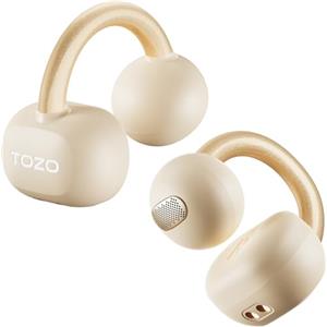 TOZO OpenEarRing Cuffie Bluetooth 5.1 Ultraleggero con Cancellazione del Rumore delle Chiamate IA ORIGX Acustica EQs Regolazione 40 Ore Riproduzione LED Schermo USB Tipo C IPX5 Cachi