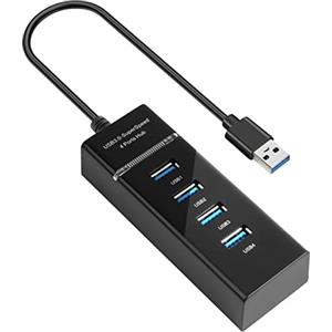 AXFEE 4 in 1 Hub USB 3.0, con 4 Porte USB 3.0, 5Gbps, Sdoppiatore USB, Prese Multiple, per laptop, Xbox, Flash Drive, HDD, Console, Stampante, Fotocamera, Tastiera, Mouse