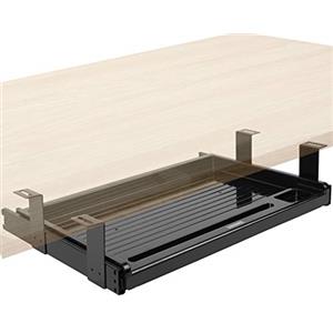 Duronic DKTSX2 Cassetto Porta Tastiera Sotto Scrivania, Supporto Mini Tastiera e Mouse Estraibile 47x31 cm, Organizer con 3 Scomparti, Migliora Postura, Facile da Installare, Per Mini keyboard