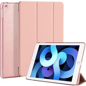 4UBonLife Custodia per iPad 6a /5a Generazione 9,7 Pollici 2018/2017, Cover Protettiva Rigida, Sottile e Leggera con Traslucida Posteriore Opaca Cover per iPad 5/6, Auto Sveglia/Sonno, Oro Rosa
