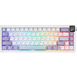 MechLands Tastiera meccanica AK650 65% wireless 3 modalità TFT 0,85 pollici manopola hot swap batteria 5000 mAh piastra Flex-Cut PCB