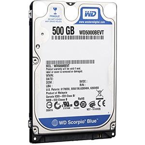 Western Digital WD5000BEVT Scorpio Blue 500GB Hard-Disk interno (6,4 cm (2,5 pollici), 5400RPM, 8MB Cache, SATA)