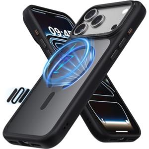 CloudValley per iPhone 17 Pro Max, Controllo Della Fotocamera, Compatibile con MagSafe, Protezione Antiurto di Livello Militare, Cover per Telefono Antiurto Opaca Traslucida, Nero