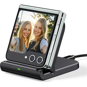 SwanScout Caricatore Wireless per Samsung Galaxy Z Flip 7, Ricarica Wireless per Galaxy Z Flip 7 FE/6/5/4/3, Moto Razr 60/50/40/Ultra, SwanScout 501S (Pieghevole) (Nero)