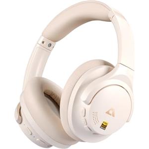 1Mii AI Y8+ Cuffie Bluetooth 6.0 Wireless Over-Ear Cancellazione Attiva del Rumore Ibrida, Audio Hi-Res LDAC, 100 Ore di Autonomia Comfortevoli, Traduzione IA Chat Vocale Personalizza EQ con App Beige