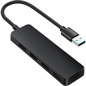AXFEE 4 in 1 Hub USB 3.0, con 4 Porte USB 3.0, 5Gbps, Sdoppiatore USB, Prese Multiple, per laptop, Xbox, Flash Drive, HDD, Console, Stampante, Fotocamera, Tastiera, Mouse