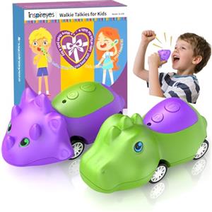 Inspireyes Walkie-Talkie Dinosauro per Bambini, Ricaricabili, Macchinine Giocattolo per Bambini e Bambine 3-7 Anni, Divertente Interno ed Esterno, Regalo di Compleanno e Natale per Bambini, Set da 2