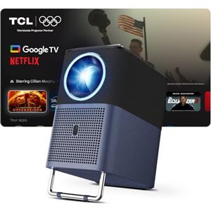 TCL A1s Proiettore 4K Supporta, Smart Google TV, Licenza Netflix, 2x 8 W Audio Dolby, Nativa 1080P, ISO 600, Con Messa a Fuoco Automatica e Correzione Trapezoidale, Wi-Fi Bluetooth, Protector Portátil
