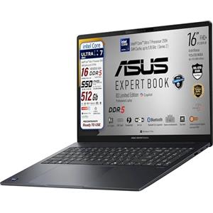 ASUS Expertbook B3, Intel Ultra7 255H, Ram DDR5 16Gb, SSD Pci 512Gb, Display 16" WUXGA, Intel Arc 140T 8Gb, Wi-FI 6, 2 Usb-C, lan Rj45, Tastiera retroilluminata, fingerprint, Ready to use