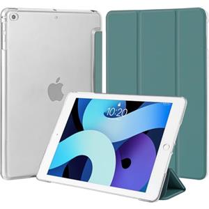 4UBonLife Custodia per iPad 6a /5a Generazione 9,7 Pollici 2018/2017, per iPad Air 1 2013/Air 2 2014 Cover Protettiva Rigida, Sottile e Leggera con Traslucida Posteriore Opaca Cover, Verde Notte