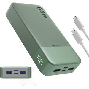 JUOVI 65W Power Bank, 20000mAh Laptop Caricatore Portatile Powerbank Ricarica Rapida Batteria Portatile Cellulare con USB C, per MacBook Dell XPS PC Portatile iPad iPhone 17 16 15 Samsung (Verde)