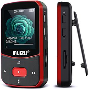Ruizu 64GB Lettore MP3 Bluetooth 5.3, HiFi con Clip Sportiva, MP3 Bambini con Volume Indipendente, Radio FM, Auricolari Inclusi, supporta una scheda SD fino a 128 GB