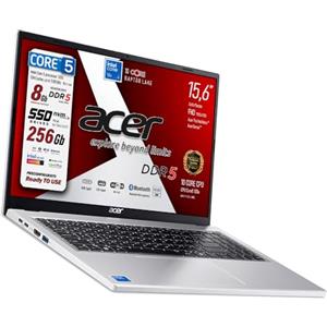 acer Notebook Extensa Intel Core 5-120U 13Th Raptor Lake, 10Core, Display FullHD 15,6", RAM 8Gb DDR5 5600Mhz, SSD PCIe NVMe 256 Gb, Wi-Fi6, BT, 4 usb di cui 2 USB type-c, Win 11Pro Preconfigurato