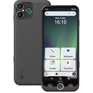 Doro - Telefono Aurora A30 - Telefono Cellulare Senior - Facile da usare - Tasto Assistenza con Localizzazione GPS - Compatibile con apparecchi acustici - Cavo USB incluso - Grafite