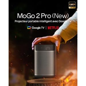 XGIMI MoGo 2 Pro (New) 1080P Proiettore portatile, con Supporto multi-angolo, Google TV con Netflix con Licenza, 430 Lumen ISO, 2 x Altoparlanti da 8W, Compatibile 4K, Autofocus,Wi-Fi, Bluetooth