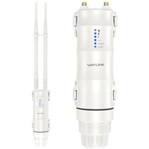 WAVLINK AC600 Dual Band - Ripetitore esterno WiFi, punto di accesso wireless, ripetitore/modalità Ap/Router/WISP, 2,4 GHz 150 Mbps + 5 GHz 433 Mbps, modello di PoE passivo, 100 m+,bianco