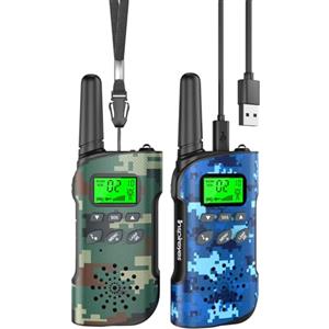 Inspireyes Walkie-Talkie Bambini Ricaricabili, 48 Ore di Orario di Lavoro, 3 Chilometri di Lungo Raggio, Regali di Compleanno per Ragazzi Ragazze, Giocattoli da Esterno per Bambini di 3-12 Anni