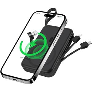 AXFEE Power Bank, 10000mAh Wireless Magnetico PowerBank, PD 22.5 W Ricarica Rapida con Display LED USB-C Pacco Batteria, Compatibile per iPhone 16/15/14/13/12 Serie, Watch 10/9/8/5/4/Ultra