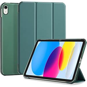 4UBonLife Custodia Per iPad 11ª Generazione A16 11 Pollici 2025, iPad 10ª Generazione10,9 Pollici 2022, Cover Protettiva Sottile e Leggera con Retro Rigido Traslucido Guscio Cover, Verde Notte