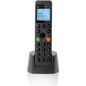 Motorola Voice - Telefono Cordless Digitale DOT201, Vivavoce, Blocco Chiamate, 100 Contatti con Nome e Rubrica, Nero