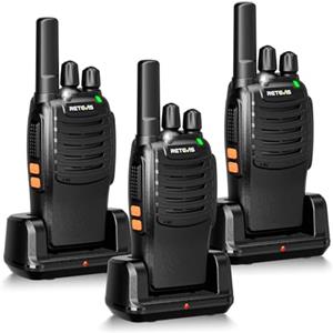 Retevis H777 Walkie Talkie Nero, PMR446 Ricetrasmittenti Professionali Associazione con un Tasto Radio Bidirezionale per Famiglia Ciclismo