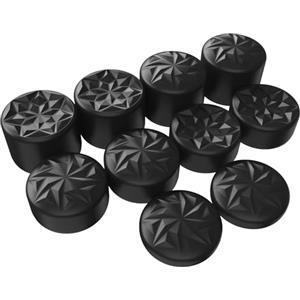 PlayVital Copri Levette Analogiche Gommini Ergonomici Thumb Grip per ps5,per ps4,per Xbox Series/One X S,Switch Pro Controller Joystick-10 Pezzi 3 Altezze-Cristallo-Nero