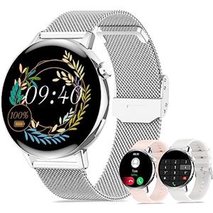 IARET Smartwatch Donna Chiamate,1.32"Orologio con 3 Cinturini Monitoraggio SpO2/Sonno/Pressione Sanguigna/Frequenza Cardiaca/20+ modalità Sport/Impermeabil Fitness Tracker per iOS Android,Regalo Donna