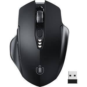 Uineer mouse wireless ricaricabile, [Aggiornato], mouse senza fili 2.4G USB, display a batteria visibile, 4 livelli DPI regolabili, mice pc wireless ricaricabileper PC per il gaming e l'ufficio