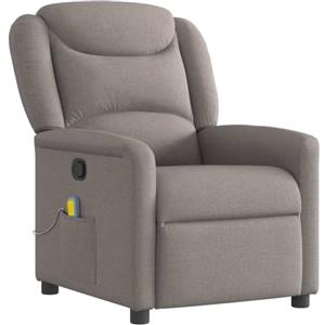 vidaXL Poltrona Massaggiante Reclinabile Tortora in Tessuto