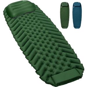 QEZER Materassino Campeggio Autogonfiante,solo 632g,Materassino Gonfiabile con Pompa,Ultraleggero Materasso Gonfiabile Campeggio con Cuscino,pieghevole, leggero, portatile,Materassino + cuscino (set)