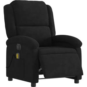 vidaXL Poltrona Massaggiante Reclinabile Elettrica Nera in Velluto