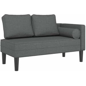 vidaXL Chaise Longue con Cuscini Grigio Scuro in Tessuto