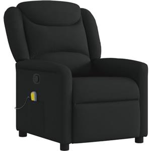 vidaXL Poltrona Massaggiante Reclinabile Nera in Tessuto