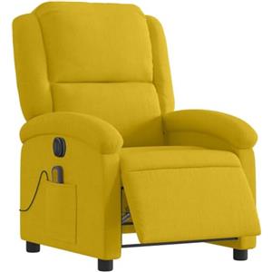 vidaXL Poltrona Massaggiante Reclinabile Elettrica Gialla Velluto, poltrona massaggiante, poltrona elettrica massaggiante, poltrona da ufficio