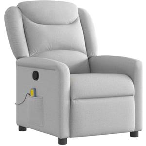 vidaXL Poltrona Massaggiante Reclinabile Grigio Nuvola in Tessuto