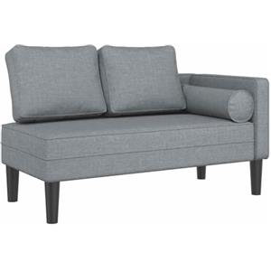 vidaXL Chaise Longue con Cuscini Grigio Chiaro in Tessuto