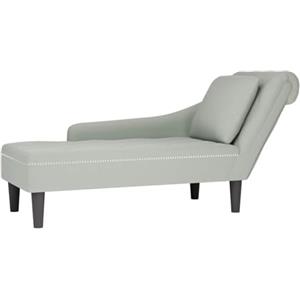 vidaXL Sdraio con Cuscino e Bracciolo Destro in Velluto Grigio Chiaro, Divano Chaise Longue, Poltrona, Divano Soggiorno, Salotto, Divano Lounge