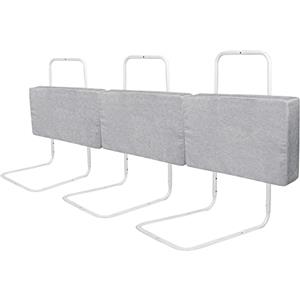 UISEBRT - Sponda di protezione per letto, 3 pezzi, 50 cm, protezione anticaduta, per bambini, 5 fori, regolabile in altezza, protezione di sicurezza, per neonati, bambini e ragazzi, 150 cm, grigio