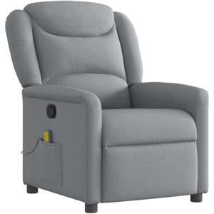 vidaXL Poltrona Massaggiante Reclinabile Grigio Chiaro in Tessuto