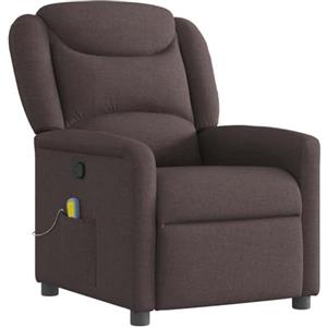 vidaXL Poltrona Massaggiante Reclinabile Marrone Scuro in Tessuto