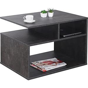 RICOO Tavolino da salotto 69 x 50 x 50 cm WM095-BG Tavolo da caffè Grigio cemento
