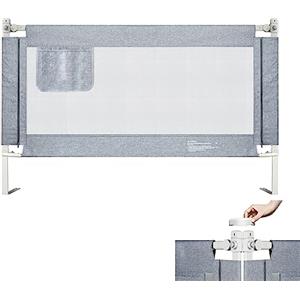 UISEBRT Sponda Da Letto Pieghevole Barriera Letto per bambini, Sollevamento Verticale, Sponda letto anti caduta con rete ariosa, 180cm