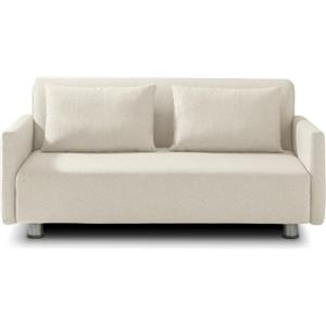 EVERGREENWEB MATERASSI & BEDS EVERGREENWEB - Divano letto 2 posti con Materasso Matrimoniale 160x190 Waterfoam Ortopedico Prontoletto Rivestimento sfoderabile, lavabile color Bianco Crema Braccioli Slim con Cuscini - Edith