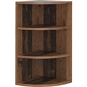 Vicco Libreria angolare da terra Ecki, Legno antico, 30 x 60 cm, per montaggio a parete con tre ripiani aperti