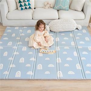 SUPERBE BEBE Tappeto Gioco Bambini Pieghevole 180x200x1.5cm Palestrina Neonato Montessori Reversibile Non Tossico E Impermeabile In Schiuma Per Bimbi. Palestra Neonati - Tappeto Tummy Time Neonati - Regalo Bambino