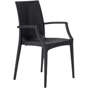 buybuy SEDIA STILE RATTAN CON BRACCIOLI NERA BRC02B ORDINE MINIMO 2 SEDIE PRODUZIONE