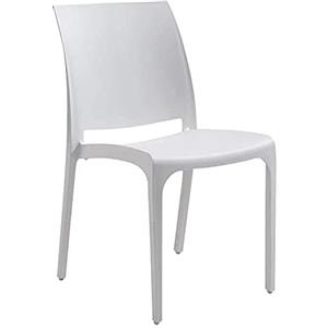 milani home_Sedia da giardino_In plastica_Design moderno_Colore Bianco